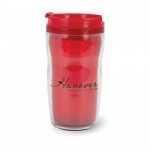 A double-walled plastic tumbler with the Hanover logo