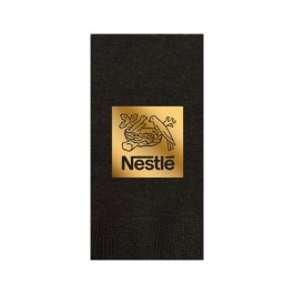 Black Foil Stamped 3 Ply Colored Guest Towel