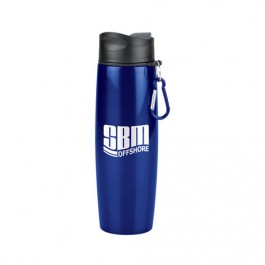 Blue 20 oz. Stainless Water Bottle with Carabiner