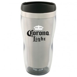 Clear / Black 16 oz. Acrylic / Stainless Steel Translucent Tumbler