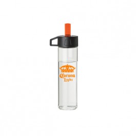 Clear / Orange 18 oz. Glass Water Bottle