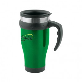 Green / Black 16 oz Stainless Travel Mug
