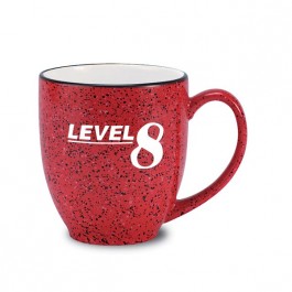 Red / White 14 1/2 oz Astron Bistro Red Vitrified Ceramic Coffee Mug
