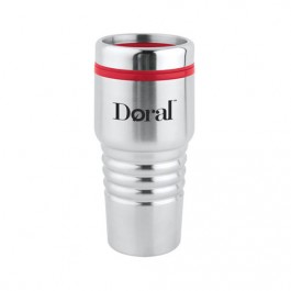 Silver / Red 16 oz Stainless Travel Tumbler