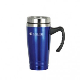 Blue / Silver 16 oz Stainless Steel Double-Wall Mug