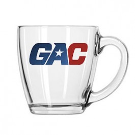 Clear 15-1/2oz Glass Bistro Coffee Mug - Full Color