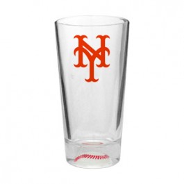 Clear 16oz Colored Baseball Sport Pint Glass 