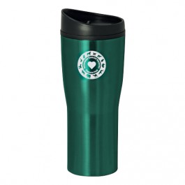 Green / Black 16 oz Curved Stainless Steel Tumbler