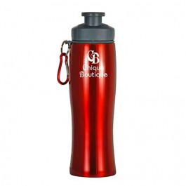 Red / Gray 28 oz Single-Wall Curved Sports Bottle