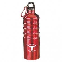 Red 27 oz Aluminum Sports Bottle with Multi-Ridges