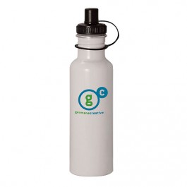 White 27 oz Wide-Mouth Aluminum Sports Bottle