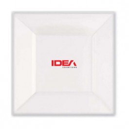 White 6.5" Square Plastic Plate