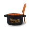 Black / Orange 12 1/2 oz Hilo Ceramic Soup Mug with Spoon