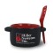 Black / Red 12 1/2 oz Hilo Ceramic Soup Mug with Spoon