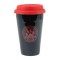 Black / Red 10 oz Espanola Ceramic Coffee Mug