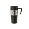 Black / Silver 14 oz. Steel & PP Comfort Handle Mug