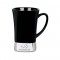 Black 12 oz. Laser Etched Ceramic & Stainless Steel Mug