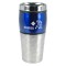 Blue / Silver 16 oz Diamond Stainless Steel Traveler Coffee Mug 