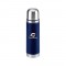 Blue 16 oz Leatherette Vacuum Bottle