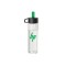 Clear / Green 18 oz. Glass Water Bottle