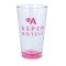 Clear / Pink 16 oz Neonware Spray Pint Beer Glass