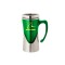 Green / Silver 14 oz. Curved Handle Mug