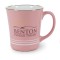 Pink / White 16 oz Buckingham Ceramic Coffee Mug