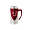 Red / Silver 14 oz. Curved Handle Mug