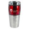 Red / Silver 16 oz Diamond Stainless Steel Traveler Coffee Mug 