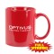 Red 10 1/2 oz Orange or Red Vitrified Restaurant Ceramic Coffee Mug