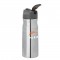 Silver / Black 26 oz. Carabiner Clip Steel Water Bottle