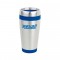 Silver / Blue 16 oz Stainless Steel Travel Tumbler