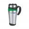 Silver / Green 16 oz. Color Touch Stainless Travel Mug