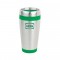 Silver / Green 16 oz Stainless Steel Travel Tumbler