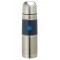 Silver / Navy 17 oz. Stainless Steel Sleeve Flask