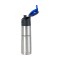 Stainless / Blue 18 oz Engraved Wedge Vacuum Water Bottle