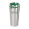 Stainless / Green 16 oz Engraved Accent Lid Tumbler