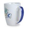 White / Blue 11 oz Ribbon Ceramic Coffee Mug