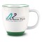 White / Green 14 oz Heartland White Ceramic Coffee Mug