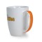White / Orange 11 oz Ribbon Ceramic Coffee Mug