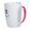 White / Pink 11 oz Ribbon Ceramic Coffee Mug