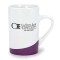 White / Plum 12 oz Kensington Bottom Design Ceramic Coffee Mug