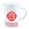 White / Red 9 oz Brushton Accent Line Ceramic Coffee Mug