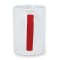 White / Red 14 oz Mulligan Stripe Handle Ceramic Coffee Mug