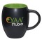 Black / Green 16 oz. Matte Barrel with Color Coffee Mug