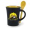 Black / Yellow 9 oz Hilo Mete Two Tone Ceramic Mug with Spoon