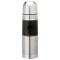 Silver / Black 17 oz. Debossed Stainless Steel Sleeve Flask