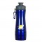 Blue / Gray 28 oz Single-Wall Ridged Sports Bottle