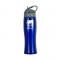 Blue / Gray 28 oz Single-Wall Curved Bottle with Straw