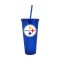 Blue 24oz Acrylic Double Wall Chiller Cup & Straw - Full Color